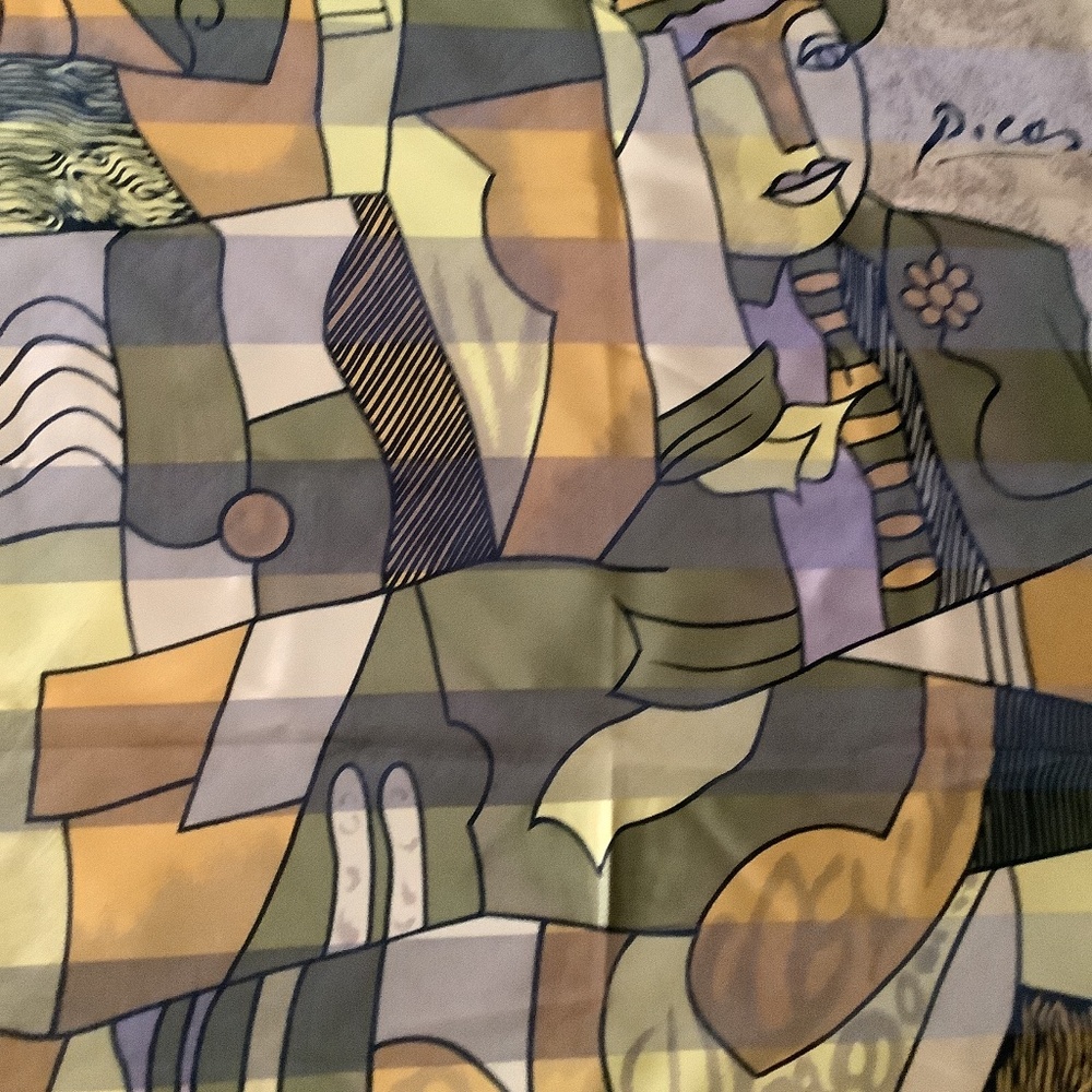 Picasso Art Scarf. 40" Square - Picture 7 of 7